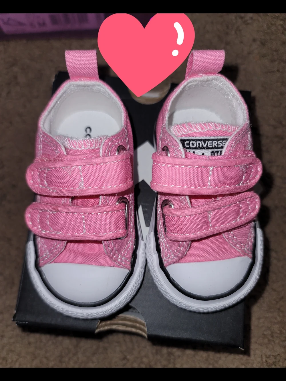 Converse Kids CT 2V Ox Pink Velcro Sneakers